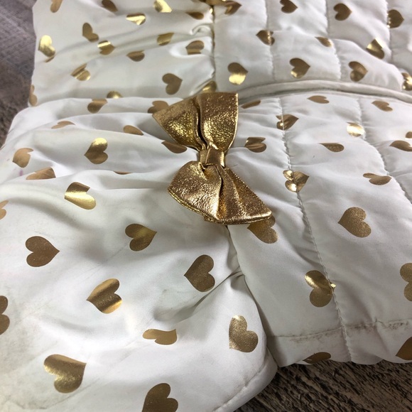 White & Gold Kids Headquarters Bubble/Puffer Peplum Winter Vest Size 3T - Picture 9 of 13